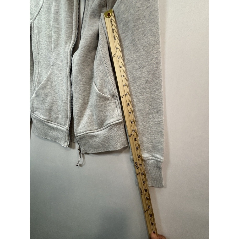 Lululemon Scuba Hoodie Women Size 4 Heather Gray Full Zip Jacket Thumbholes - Picture 10 of 16